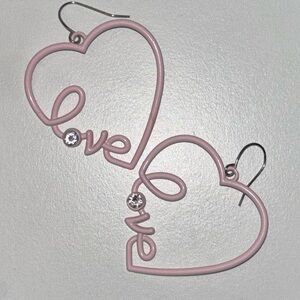 Pink Heart Love Earrings
